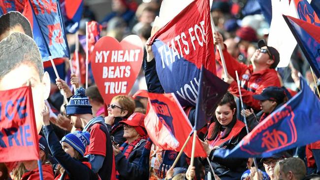 HEART BEATS TRUE: Demons fans have every right to celebrate their club's return to finals footy. Picture: JULIAN SMITH