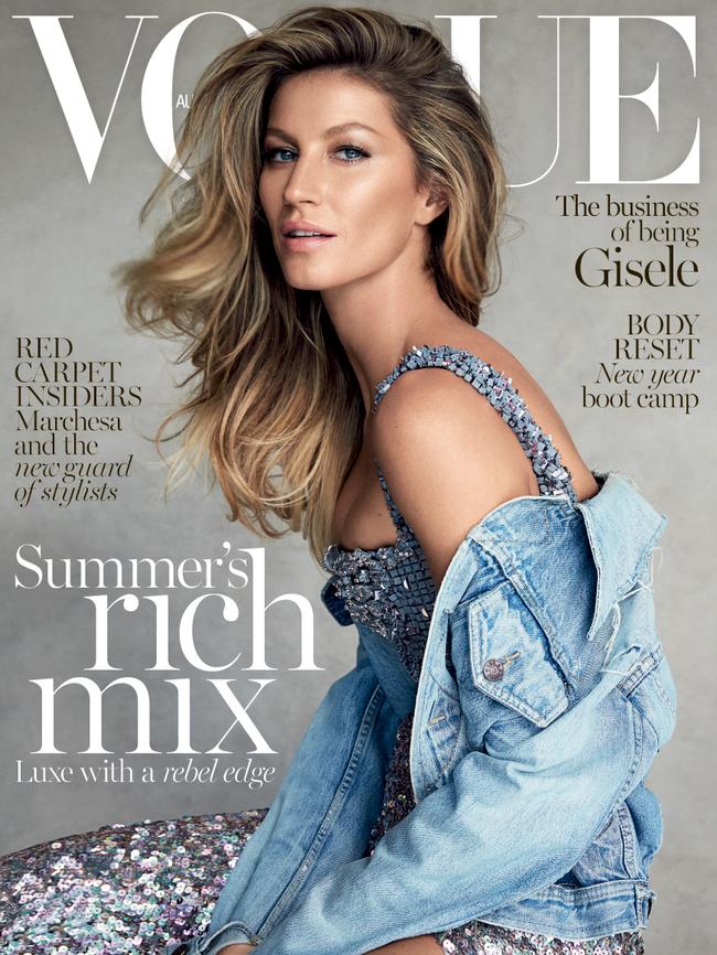 Gisele Bundchen on the cover of Vogue Australia. Photo: Patrick Demarchelier