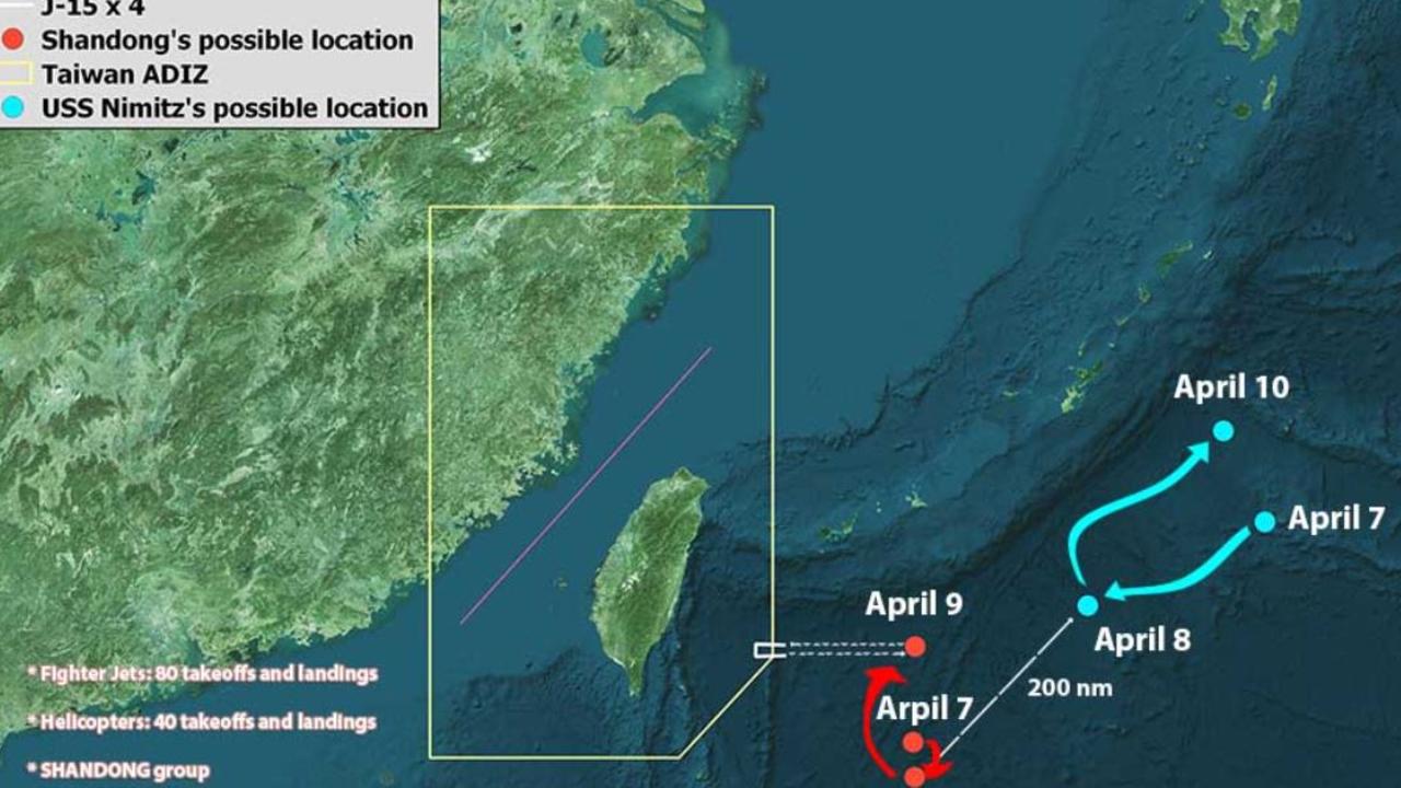 China and US square off as Taiwan tensions escalate. Picture: Twitter