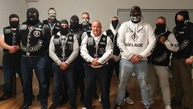 Alexander Ilich, centre, the leader of bikie gang Rock Machine. Picture: Facebook