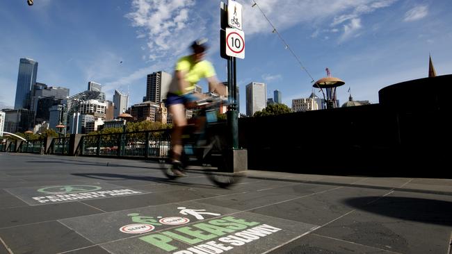 There are calls to ban cyclists along Southbank Promenade. Picture: David Geraghty