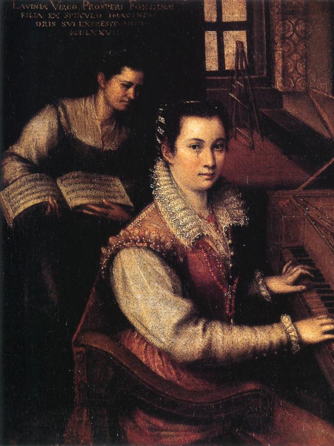 Lavinia Fontana – Self-portrait at the virginal, 1577, Rome, Accademia di San Luca