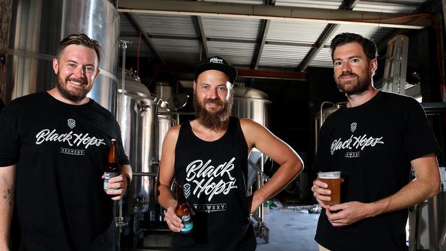 Black Hops’ Michael McGovern, Eddie Oldfield and Dan Norris. Photo: Adam Head