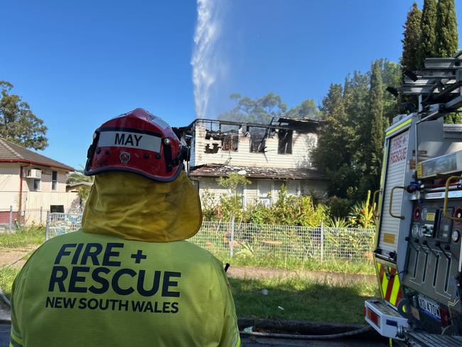 Man injured in house fire at Aberdeen St, Busby. Picture: FRNSW