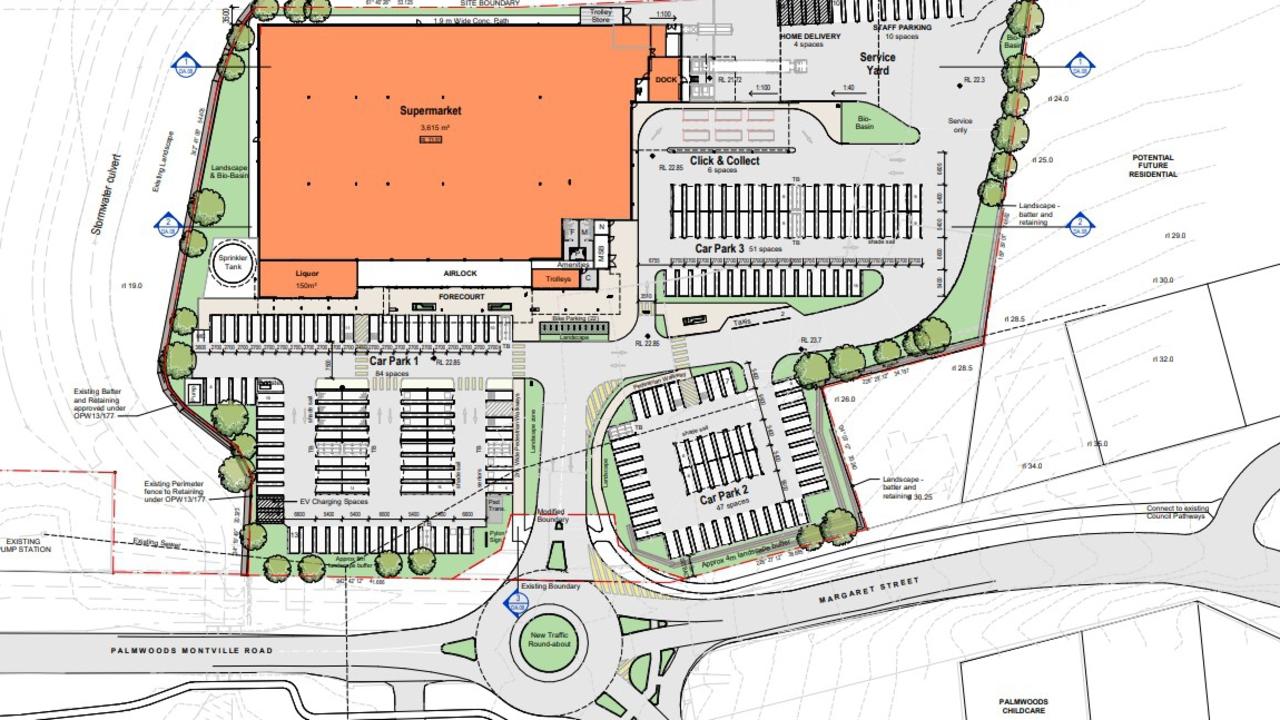 Site plan for a new Coles proposed for Palmwoods.