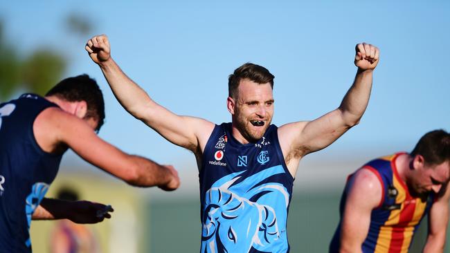 Glenunga players celebrate winning the division three Adelaide Footy League grand final last season. Picture: AAP/Mark Brake