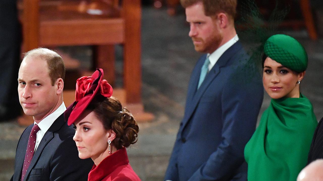 The last time the Sussexes were photographed with the rest of the royals and you could almost cut the tension with a knife. Picture: Getty Images