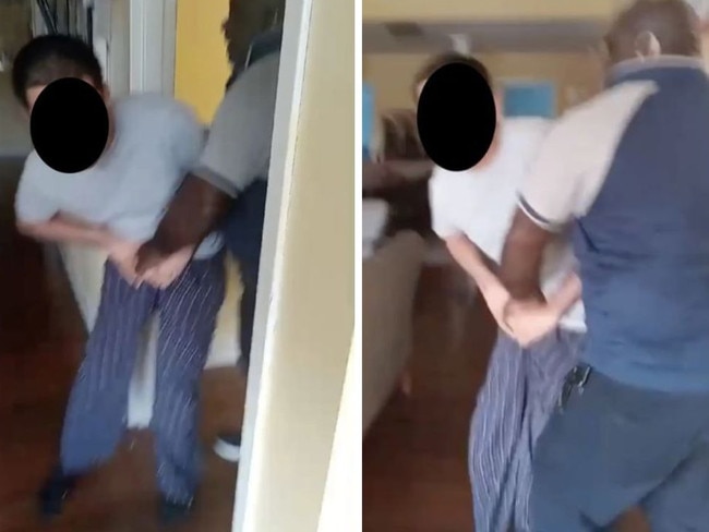 Shocking footage of 19-year-old being grabbed by the genitals and dragged at a facility for people with autism. Picture: Fox 5