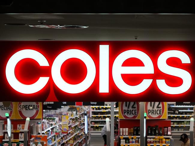 MELBOURNE, AUSTRALIA - MARCH 13: Coles signage at the front of one of its stores on March 13, 2024 in Melbourne, Australia. Australia's two major supermarket chains, Coles and Woolworths, have come under scrutiny for their role in the cost of living crisis in the country, with both companies significantly increasing their profits during the pandemic while consumers faced rising living costs, local media reports said. Former cabinet minister Craig Emerson is leading a government inquiry into supermarket pricing practices, while former ACCC chair Allan Fels is conducting a separate investigation in collaboration with the Australian Council of Trade, ABC News said. (Photo by Asanka Ratnayake/Getty Images)