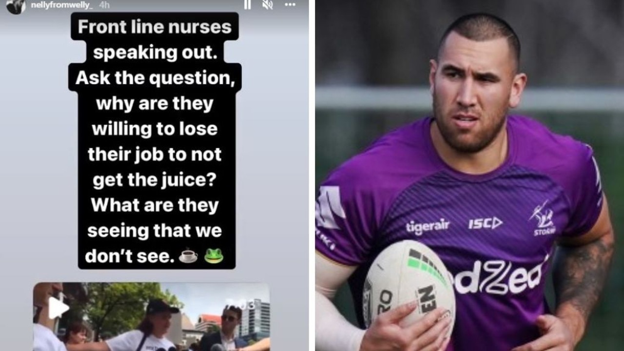 Nelson Asofa-Solomona menggandakan sikap vaksinasi Covid-19 menjelang pra-musim Melbourne Storm NRL