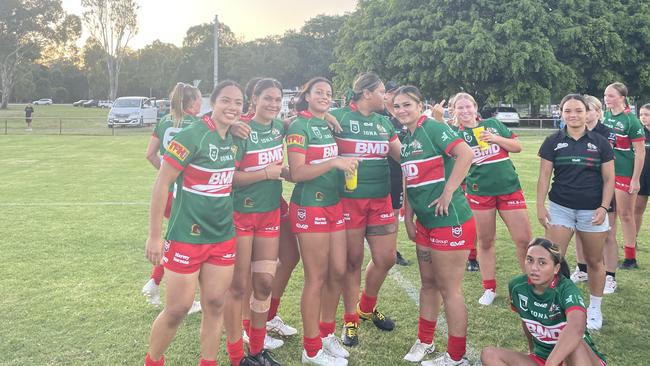 The Wynnum-Manly Seagulls Under-19 Women after a win.