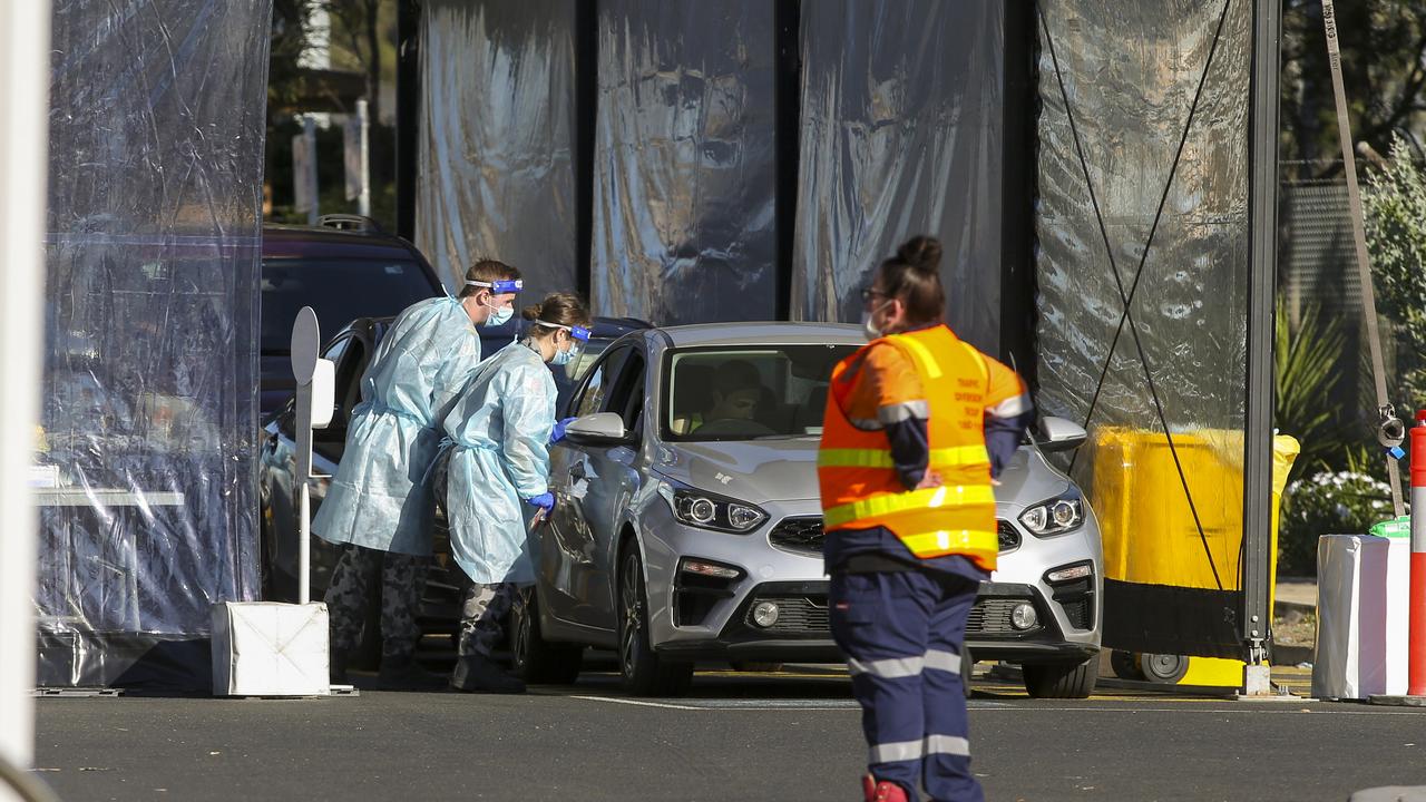 COVID-19 testing in Fawkner today. Picture: Wayne Taylor