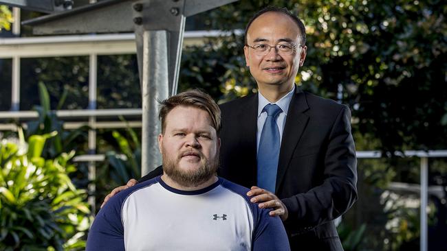 Dr Lee Yang has been performing the Gold Coast's first key hole back operations at the Gold Coast private Hospital. His patient Colt Isham is the latest to benefit from the complicated spinal operation.  Picture: Jerad Williams