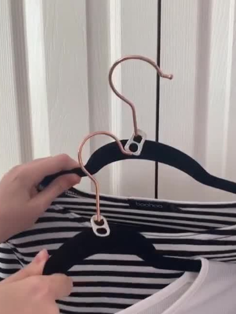 The ring pulls allow you to stack multiple hangers. Picture: tiktok/@hollyvlogsofficial