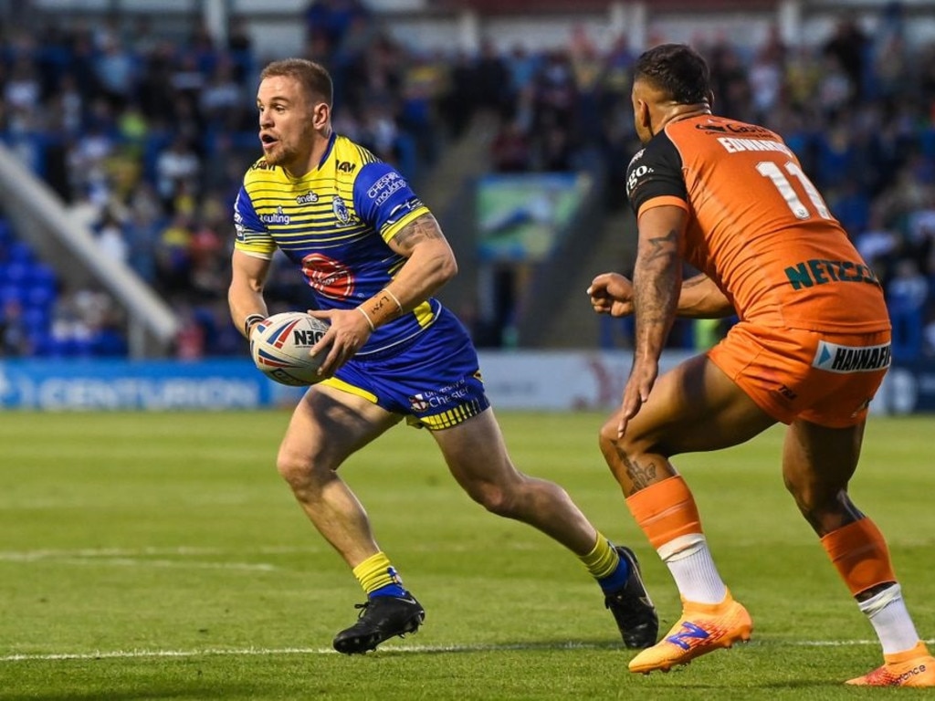 Matt Dufty has been enjoying his time at the Warrington Wolves, so much that he was seen wearing club apparel back home in Sydney. Credit: Supplied.