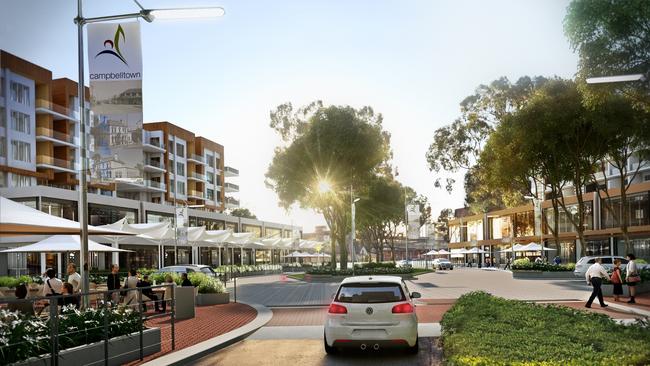 Artist's impression of the future Ingleburn CBD.