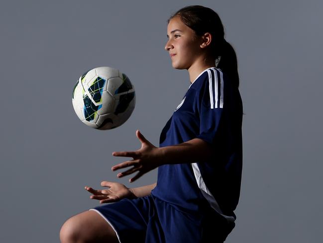 Irene Paracki has been selected for the Victorian U12 soccer team and will compete in Brisbane this month. pictured at Highfield park Camberwell.