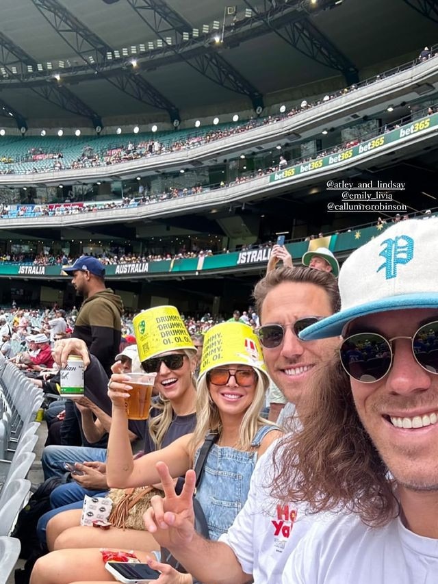 In another, they were pictured enjoying a cricket match Picture: Supplied / Instagram