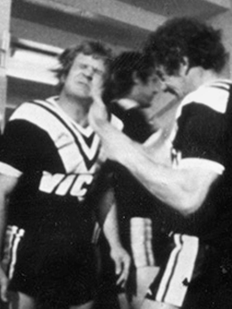 Raudonikis gets slapped to prepare for a game.