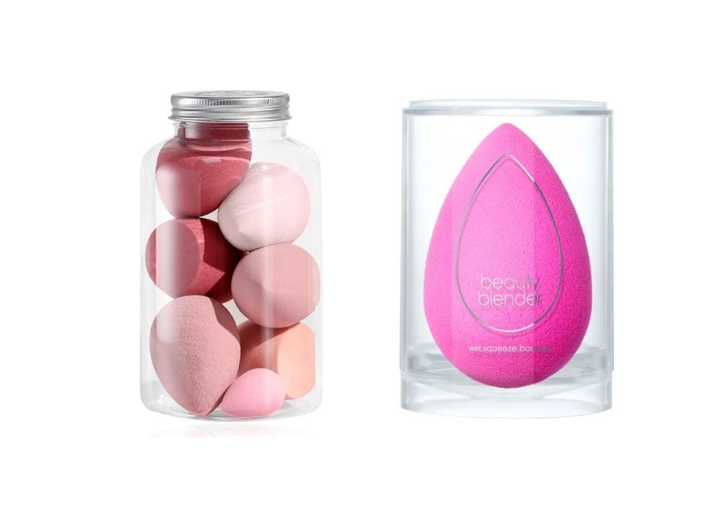 The BS-MALL Makeup Sponge Set Blender Sponges versus the Beautyblender Original.