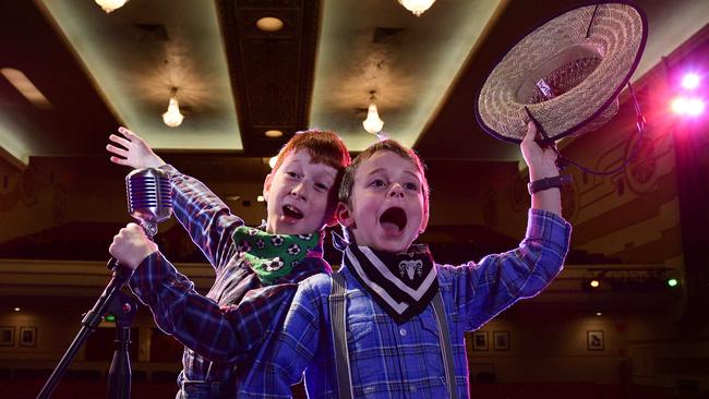 Ethan Hall, 10, with his brother Toby, 7. Picture: Bianca De Marchi