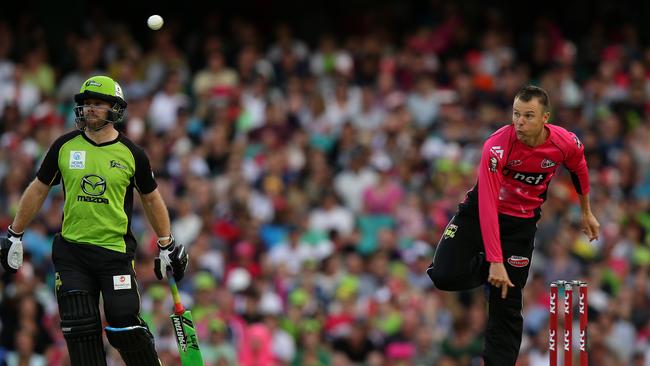 Johan Botha during the BBL game between the Sydney Sixers and Sydney Thunder at the SCG. Picture: JONATHAN NG