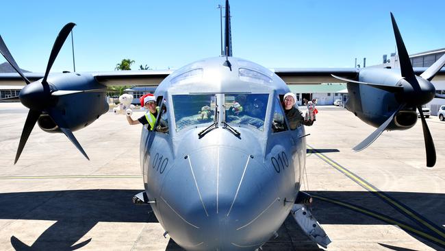 ACW Rosalie Frichot and FLGOFF Thea Maralit of No. 35 Squadron RAAF depart Townsville for EX CHRISTMAS HOP. Picture: Alix Sweeney