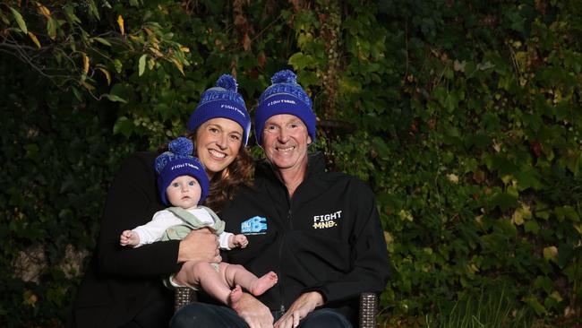 Neale Daniher with daughter Bec Daniher and grandson Billie. Picture: Jake Nowakowski