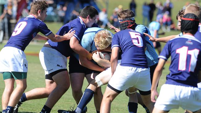 St Columbin's College player Ryan Nicholas First XV TAS rugby union grand final between Canterbury College and St Columbin's College. Saturday June 12, 2021. Picture, John Gass