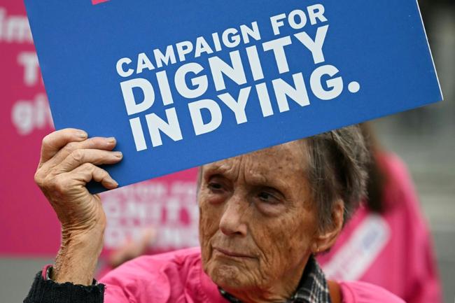 Campaigners for and against assisted dying made their voices heard outside the UK parliament