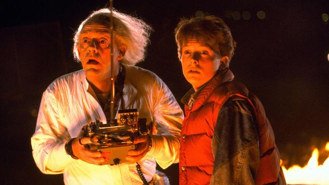 Christopher Lloyd and Michael J. Fox in the 1985 movie, Back To The Future.