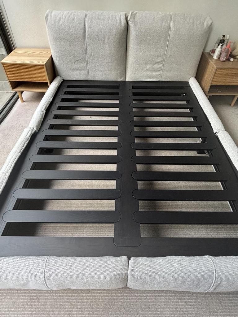 The Eva Delve Bed Frame is incredible solid and sturdy. Picture: news.com.au checkout/Melody Teh