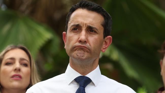 LNP leader David Crisafulli dodged detailed questions about how he could fulfil his guarantee of ‘no changes’ to abortion laws. Picture: Liam Kidston