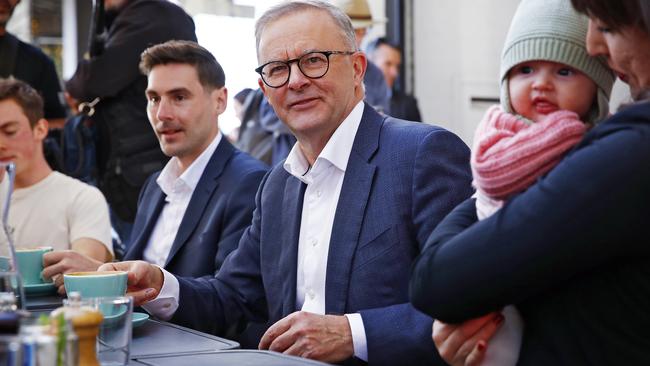 Labor leader Anthony Albanese on the campaign trail in Victoria during the federal election. Picture: Sam Ruttyn