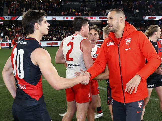Franklin’s last AFL game was against the Bombers at Marvel Stadium in 2023. Picture: Getty Images