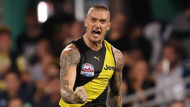 Dustin Martin was spotted having dinner with high-profile gambler and ex-brothel owner Eddie Hayson. Picture: Michael Klein