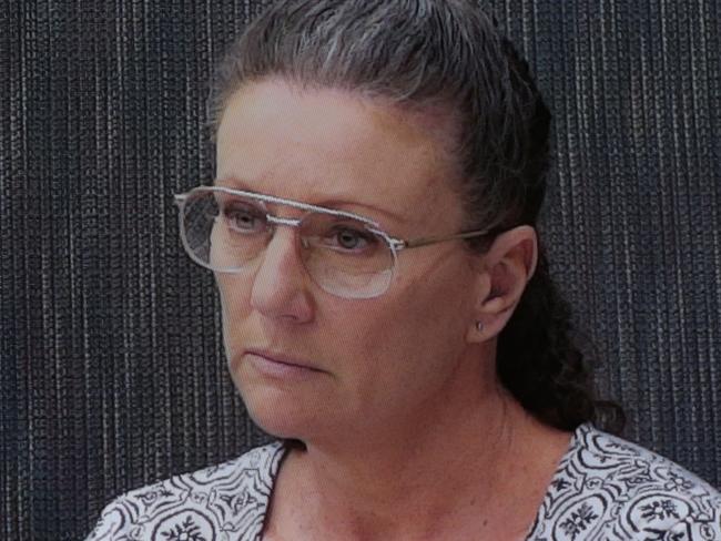 Kathleen Folbigg appears via video link during a convictions inquiry at the NSW Coroners Court, Sydney, Wednesday, May 1, 2019. An Inquiry continues into convictions of "baby killer" Kathleen Megan Folbigg. (AAP Image/Danny Casey) NO ARCHIVING