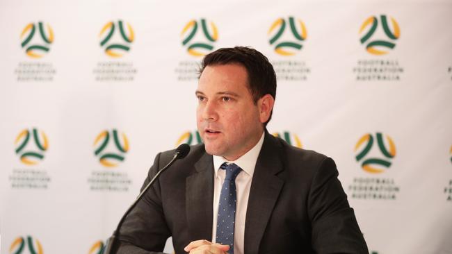 FFA CEO James Johnson speaks to the media. Picture: Getty Images