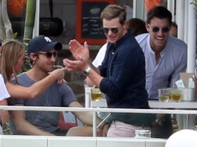 Aussie skipper Steve Smith shares a laugh with Mitchell Starc and Pat Cummins. Picture: Dimex