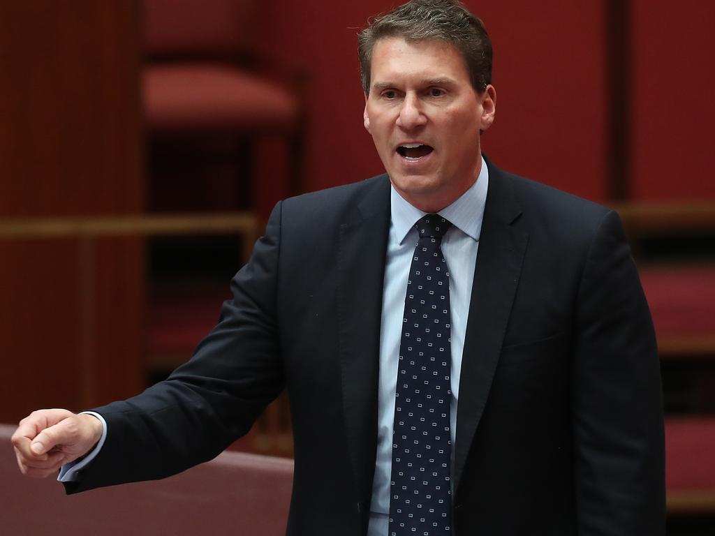 Senator Cory Bernardi speaking in the Senate. Picture Kym Smith