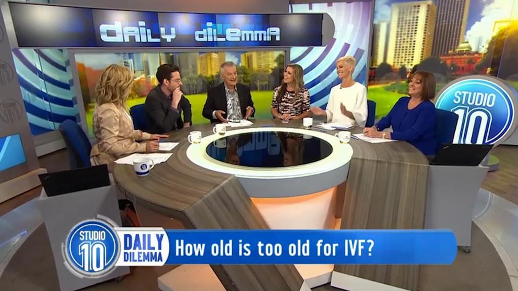 Alison Stephenson joins Studio 10 to discuss whether older women should be allowed to have children. Courtesy: Ten