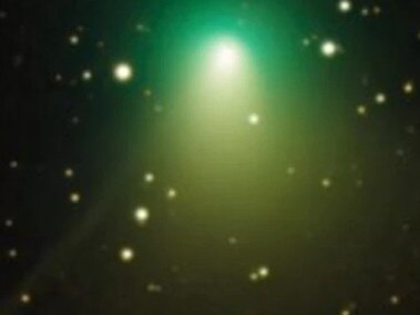 The comet is a stunning green colour. Picture: Eliot Herman/EarthSky