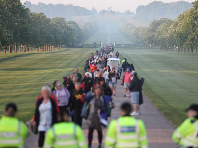 Well-wishers arrive on the Long Walk leading to Windsor Castle. Picture: AFP