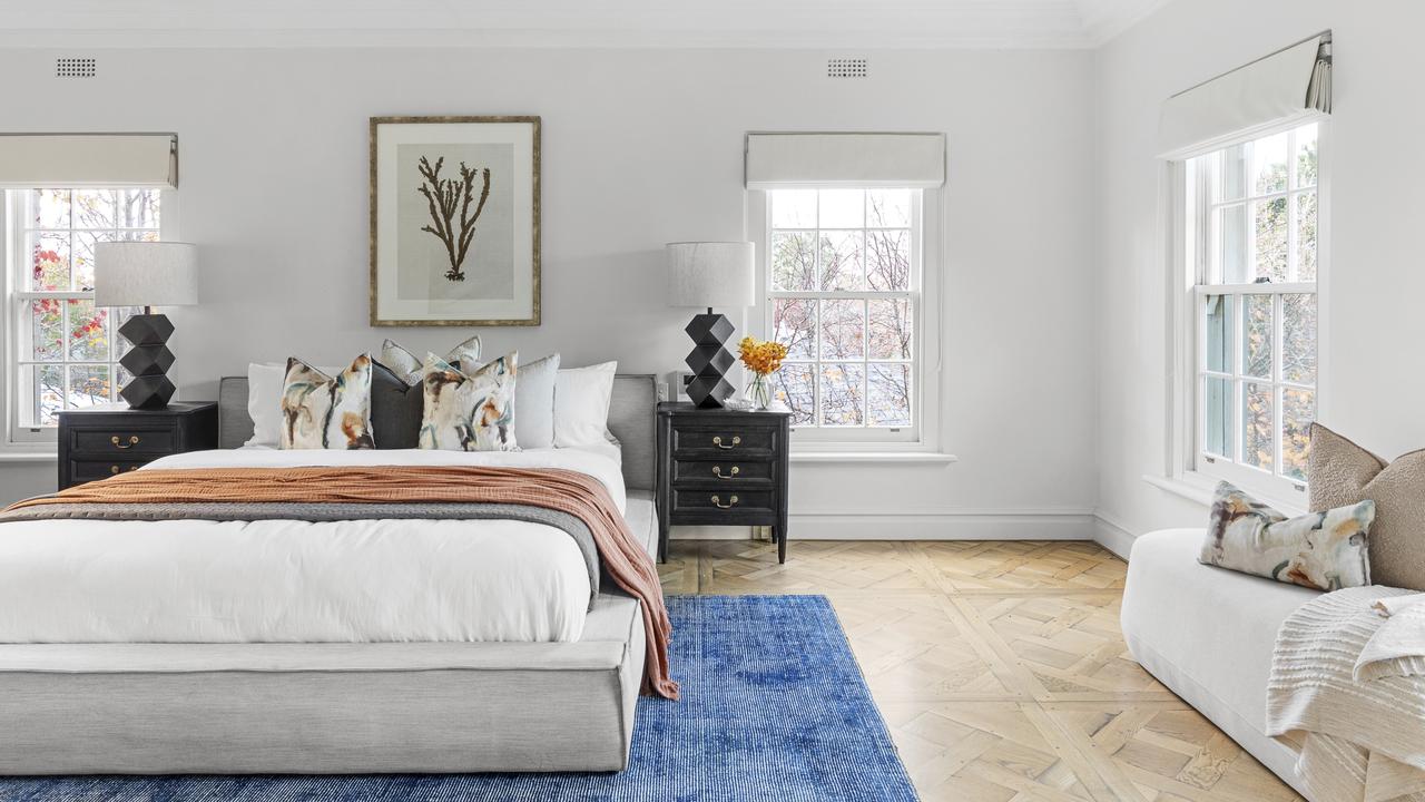 The spacious bedroom.