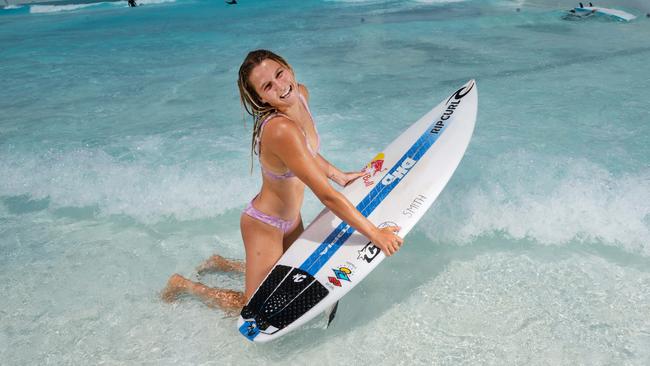 Molly Picklum, 20, is the first non-Hawaiian to win the Vans Pipe Masters surfing competition. Picture: Rob Leeson.