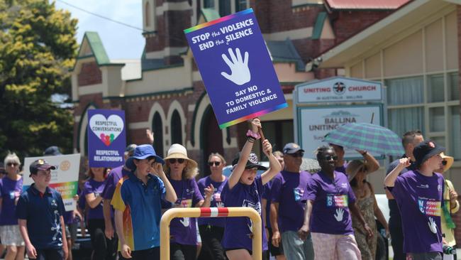 Over 1000 participants took to the streets in Ballina on November 29 to march for positive relationships and to say no to domestic violence. Picture: Andy Garlepp