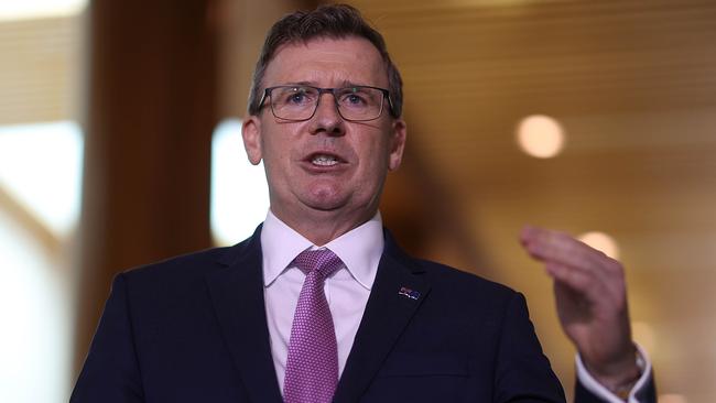 Education Minister Alan Tudge spoke to the media during a press conference in Parliament House, Canberra. Picture: Gary Ramage/NCA NewsWire