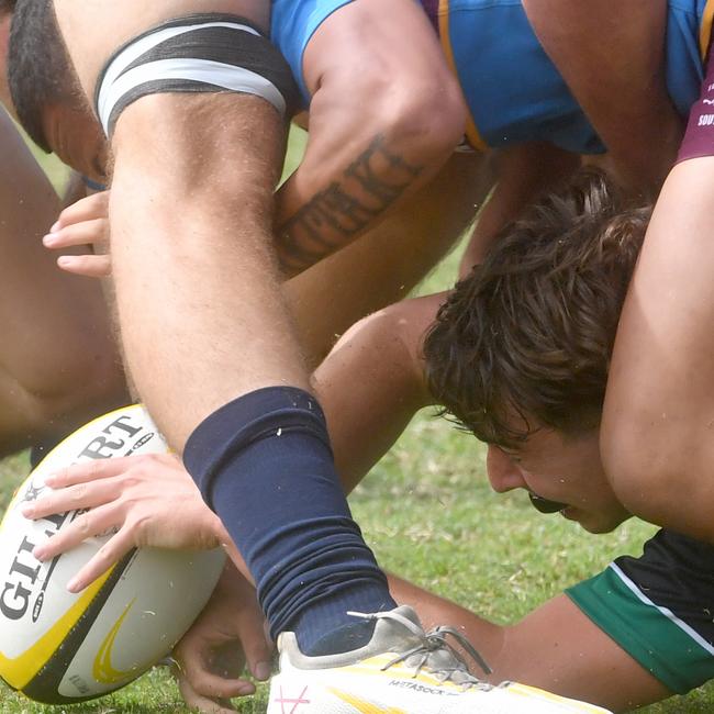 QLD Rugby Union State Championships (17-18 years boys) at the Townsville Sports Precinct. Friday May 23. South Coast against Metro North. Picture: Evan Morgan