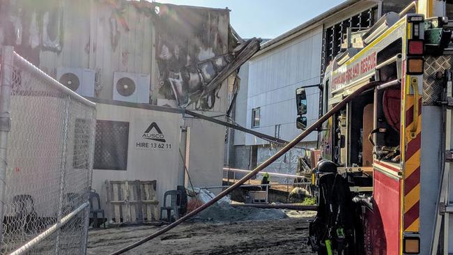 A large fire tore through Southport State High School in the early hours of Friday morning. Picture: Luke Mortimer