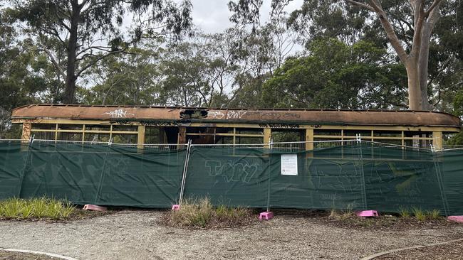 Two heritage trams have been boarded up after they were vandalised in Wattle Park, Burwood.